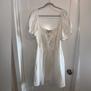 Forever 21 White linen blend cottage dress NWT
